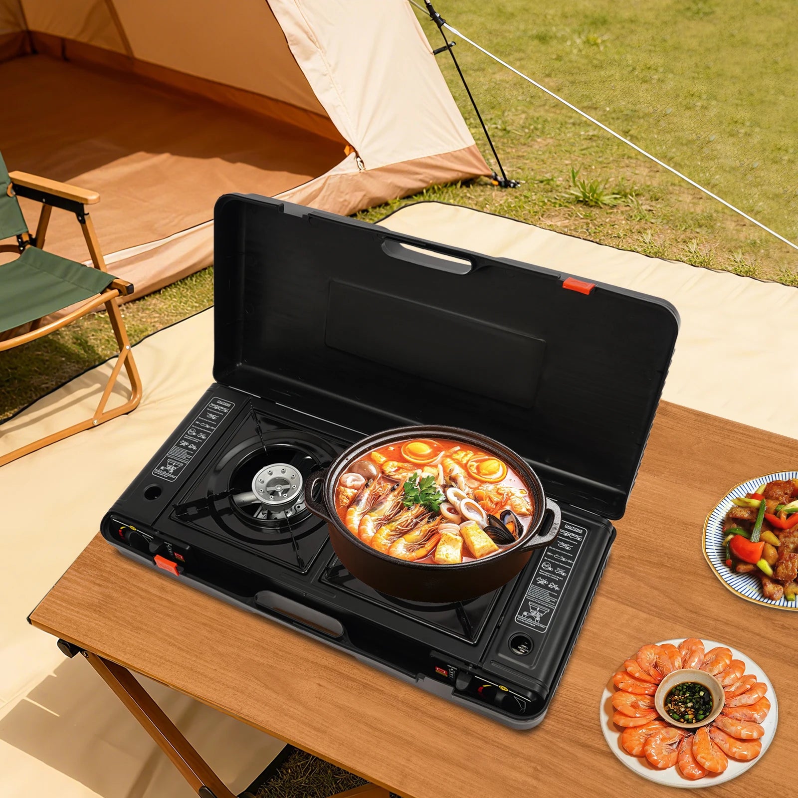 2 Burners Portable Camping Stove,