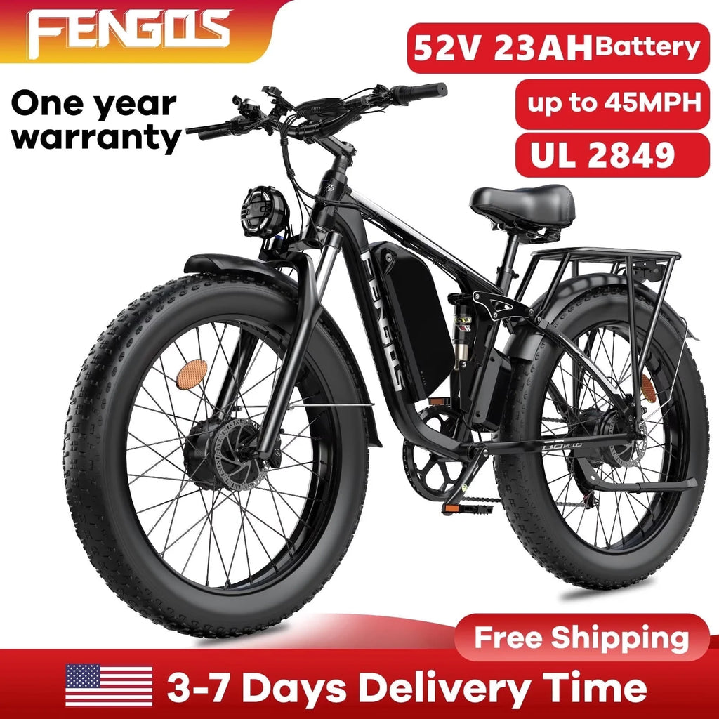 NEW Q8PLUS 5000W adult electric bicycle, 45MPH dual motor