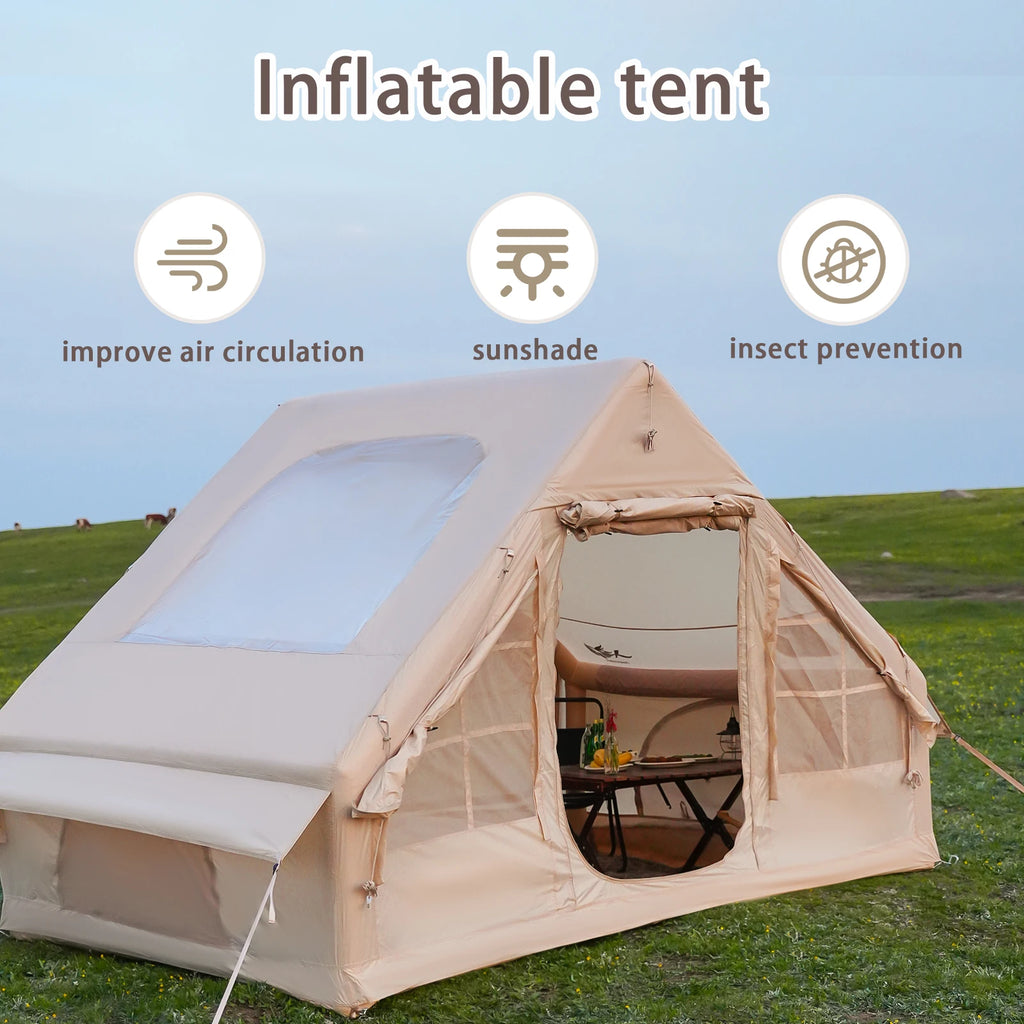 Inflatable Luxury Camping Tents With Stove Plug,