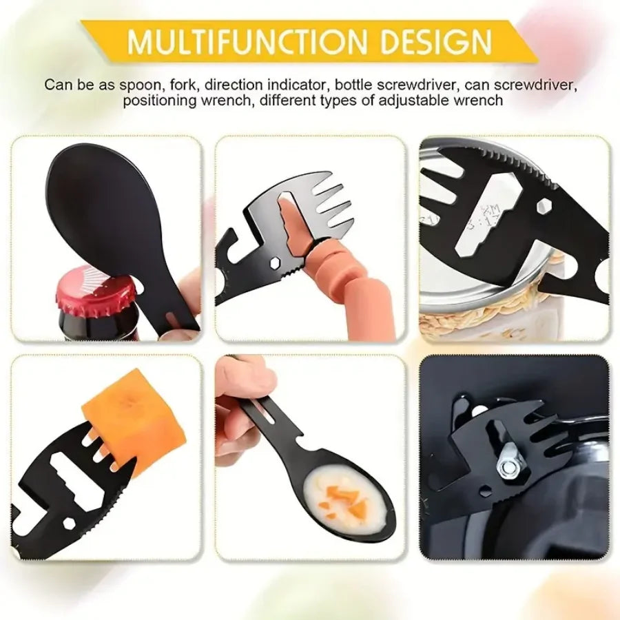 Outdoor Fork Spoon Versatile  Lightweight Bottle Opener
