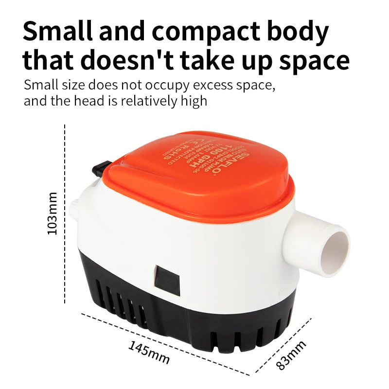 Small Bilge Pump 12V24V Yacht  Boat  Submersible