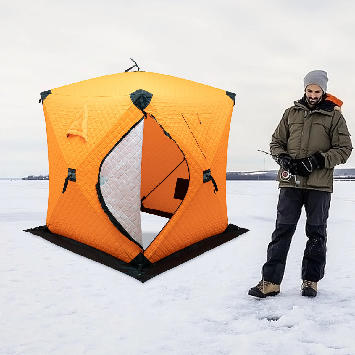 Orange/Blue/Red/Camouflage Ice Fishing Tent