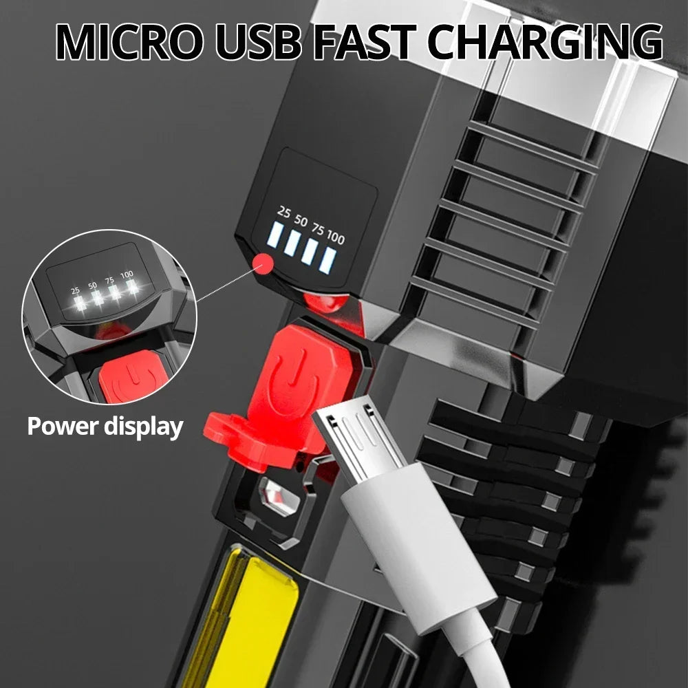 High Power Rechargeable 7 LED Flashlight