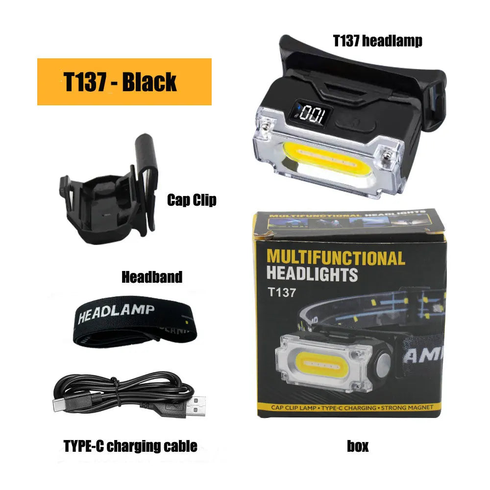 Super Bright Magnetic Headlamp 3 Light Source