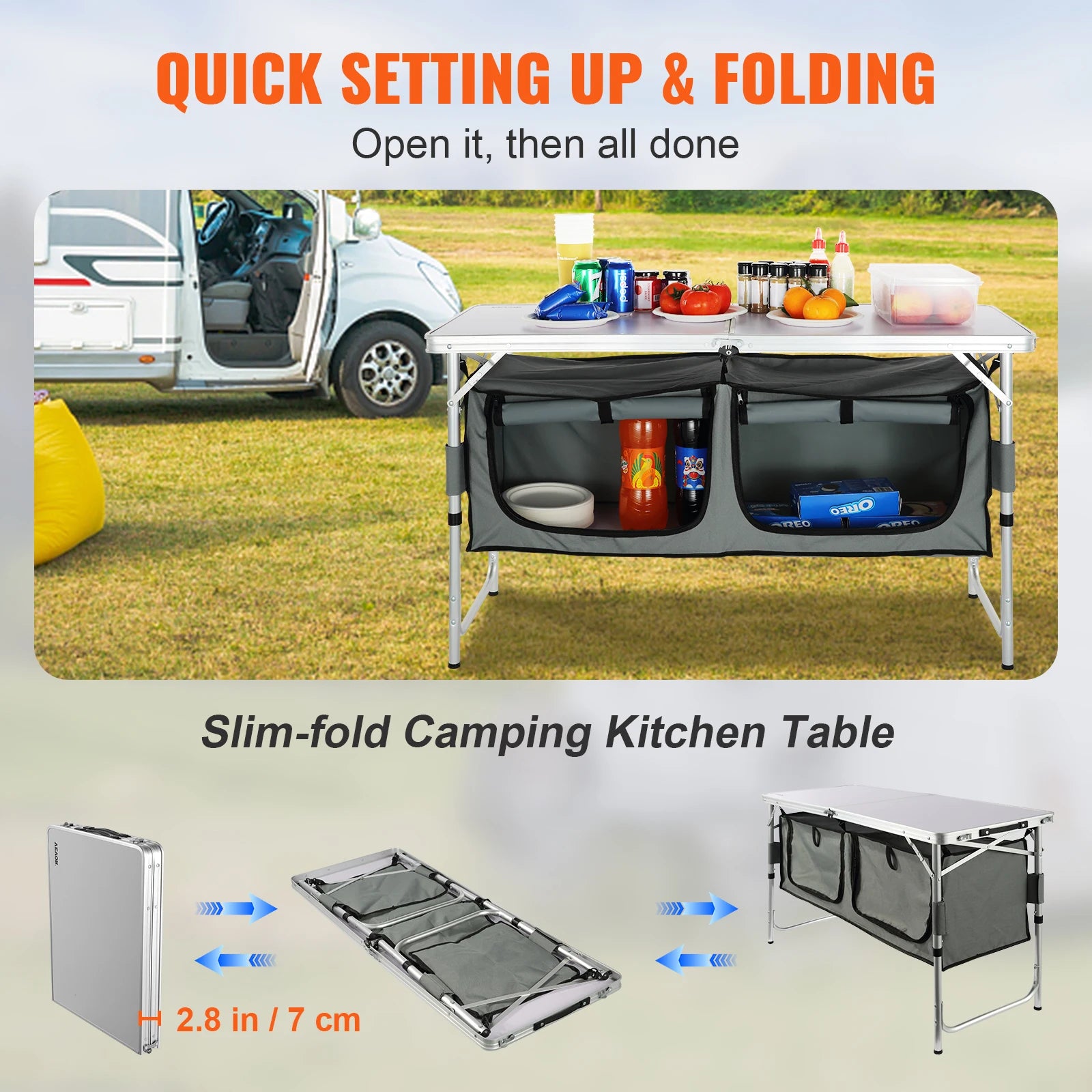 Camping Kitchen Table  Folding Camping Table  for Outdoor