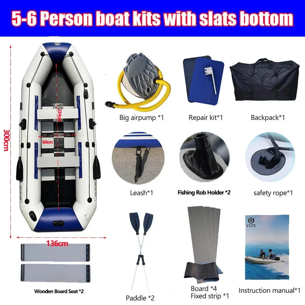 1.75-3.3m  Inflatable Boat with Slats Bottom for 1~6 Persons