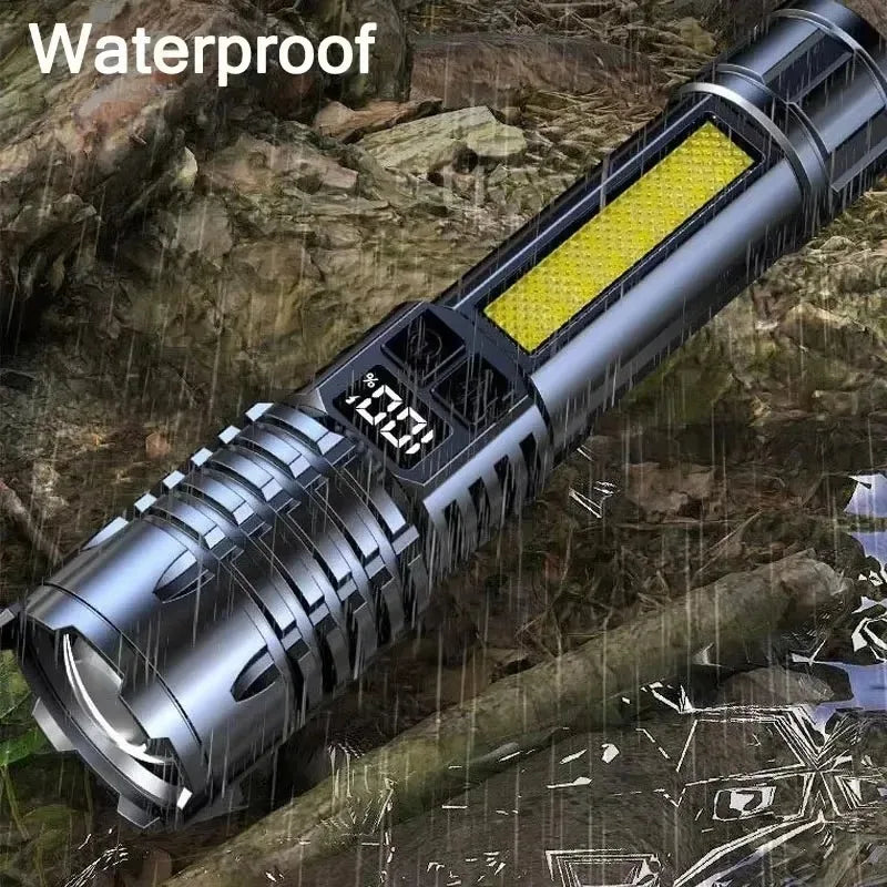 Super Bright COB LED Flashlight With Side Light