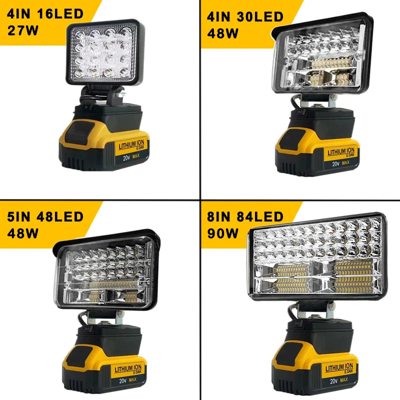 Outdoor Work Emergency Tool Light Fit Dewalt 18V