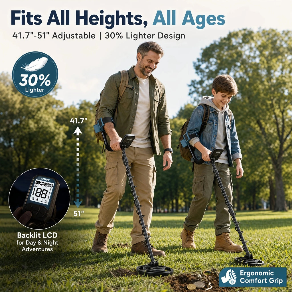 Metal Detector for Adults,8" IP68 Waterproof Coil Rechargeable