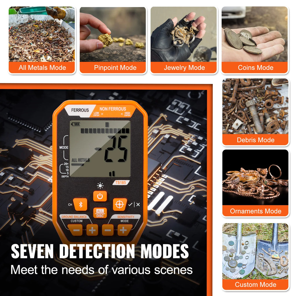 Professional Rechargeable Metal Detector for Treasure Hunting
