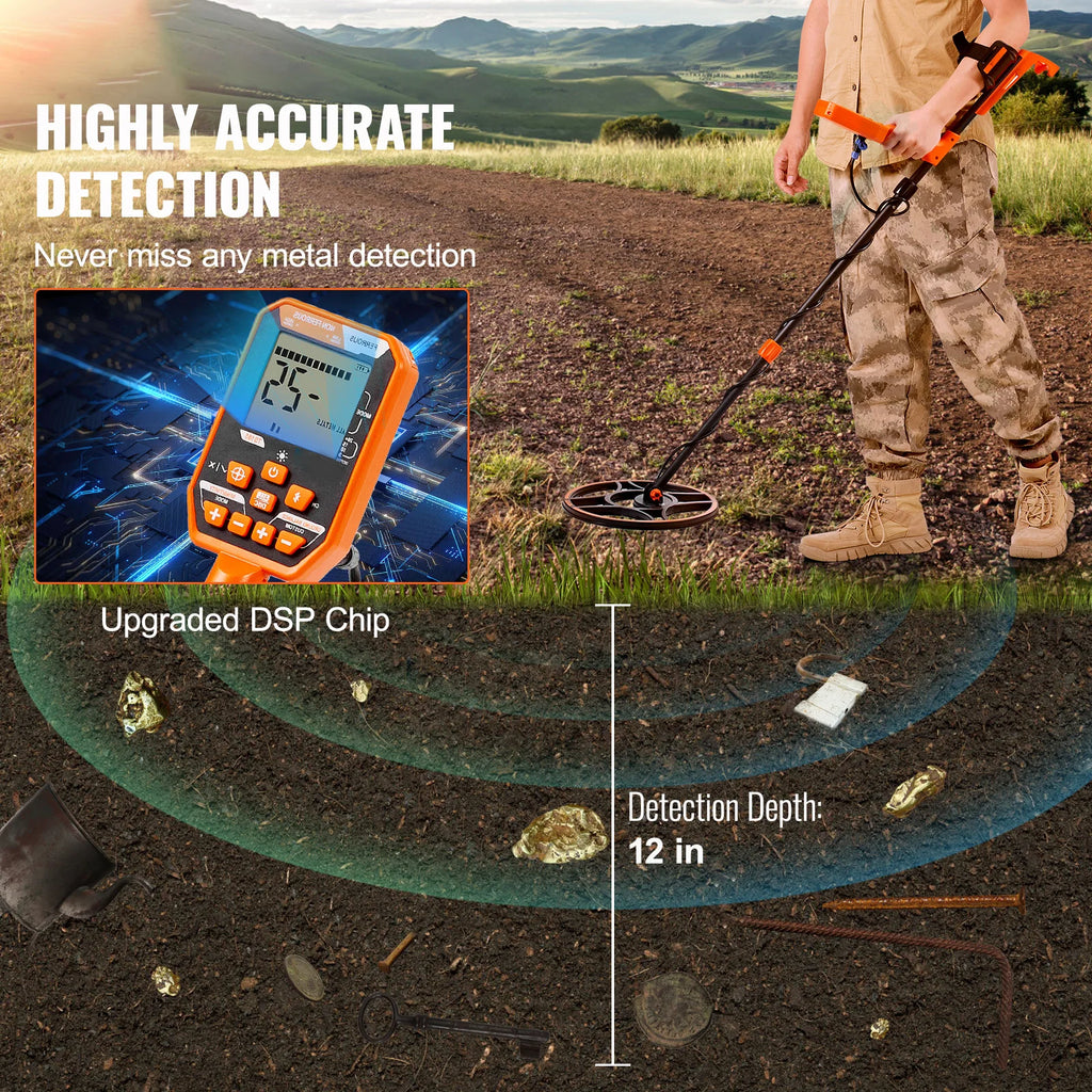 Professional Rechargeable Metal Detector for Treasure Hunting