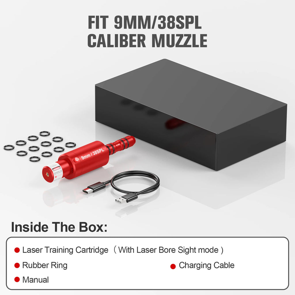 Pistol and rifle dry fire laser 9mm/38SPL laser training tool
