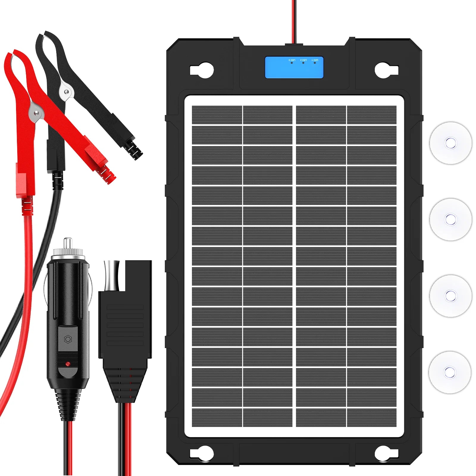 12V Solar Charger for Car Motorcycle Boat RV Batteries Maintenance