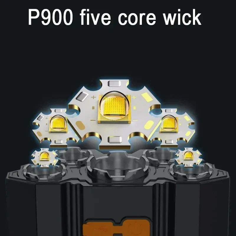 5 LED Flashlight Rechargeable  Head Light