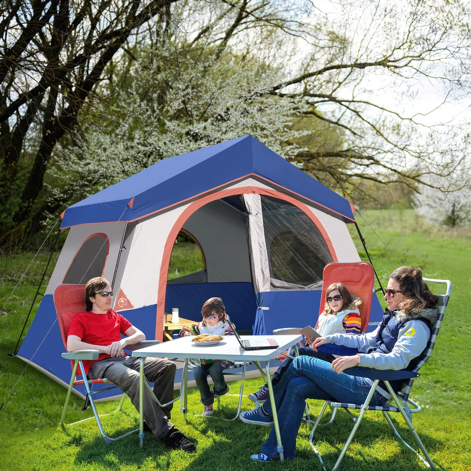8 Person Camping Tent - Portable Family Cabin Tent for Camp