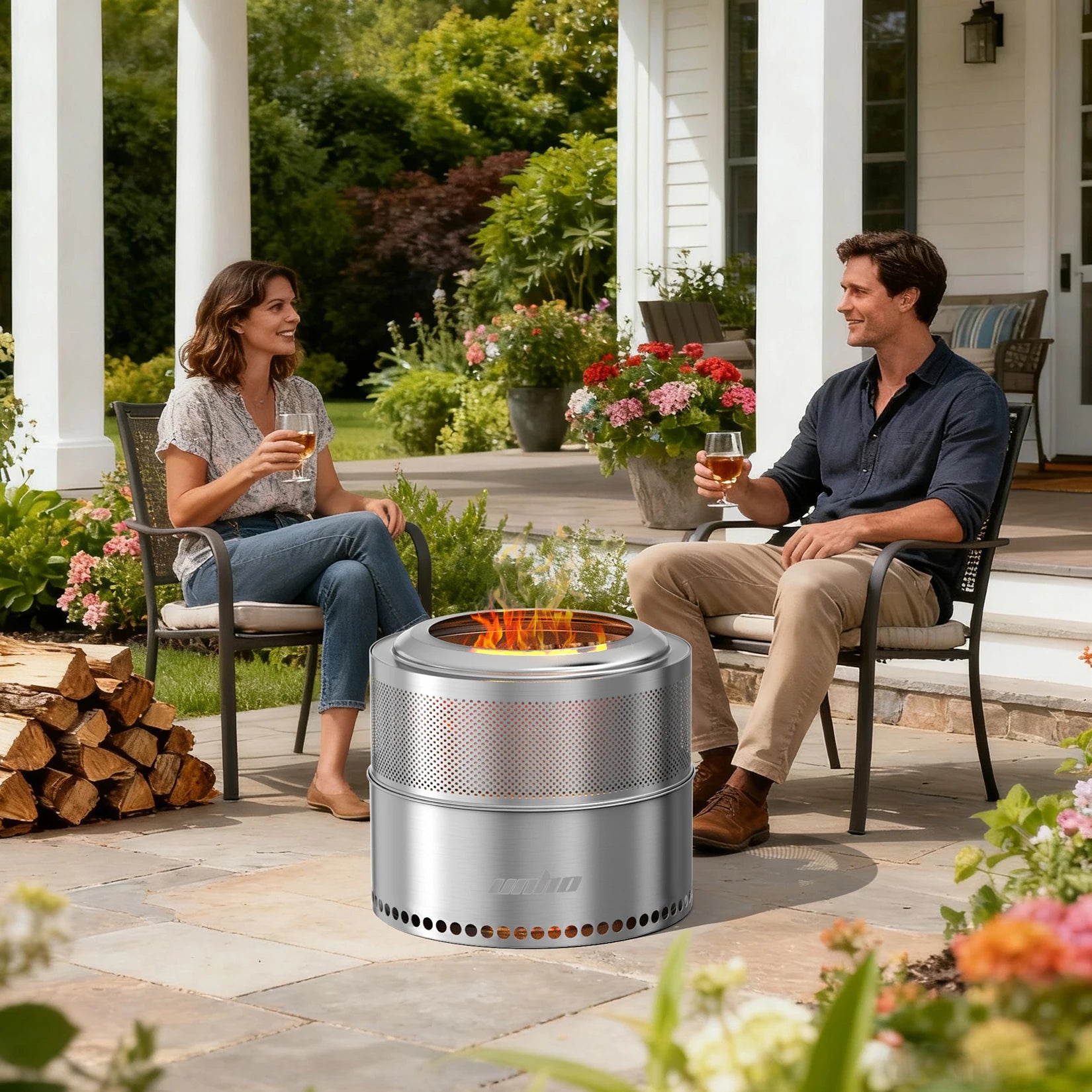 Wood Burning Stainless Steel Smokeless Fire Pit