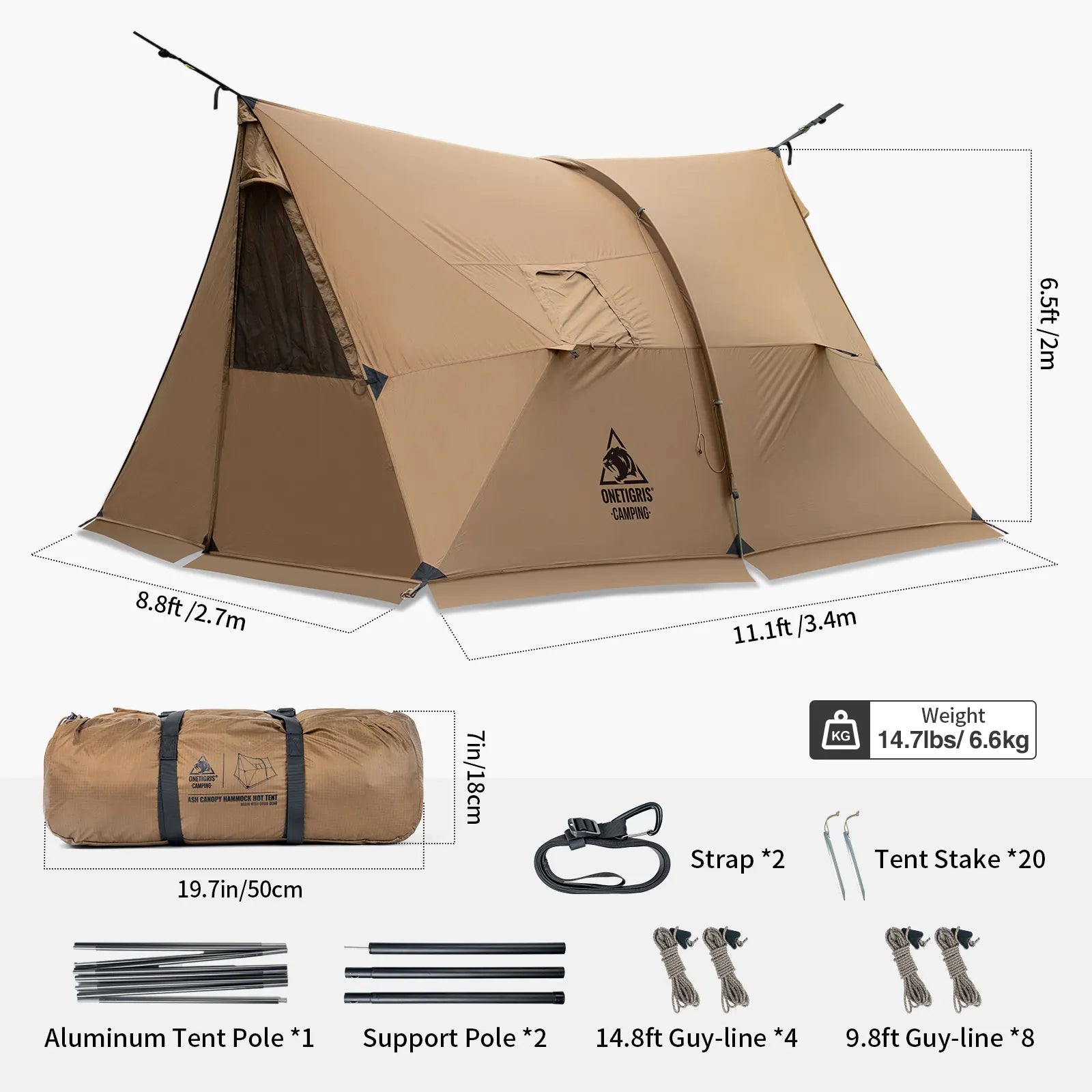 Hammock Canopy 4 Person  with Stove Jack 4 Season