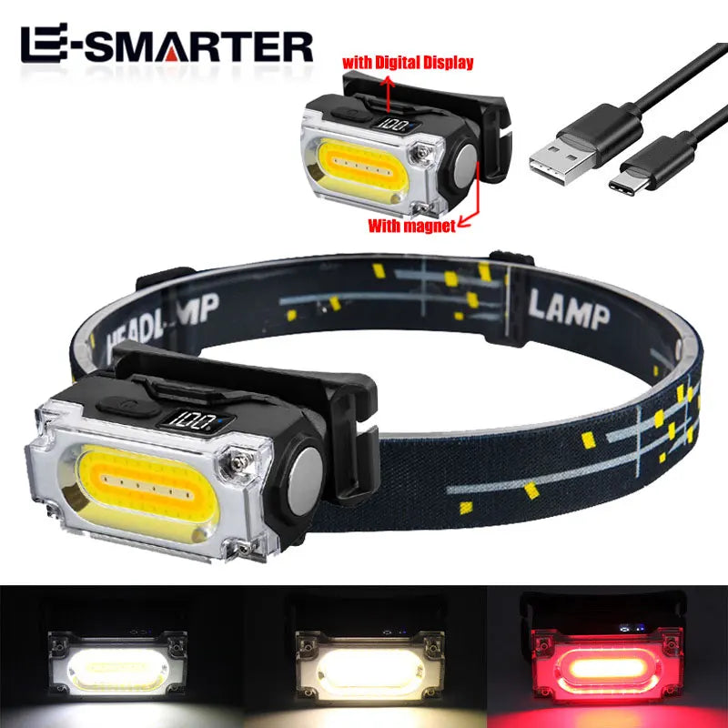 Super Bright Magnetic Headlamp 3 Light Source