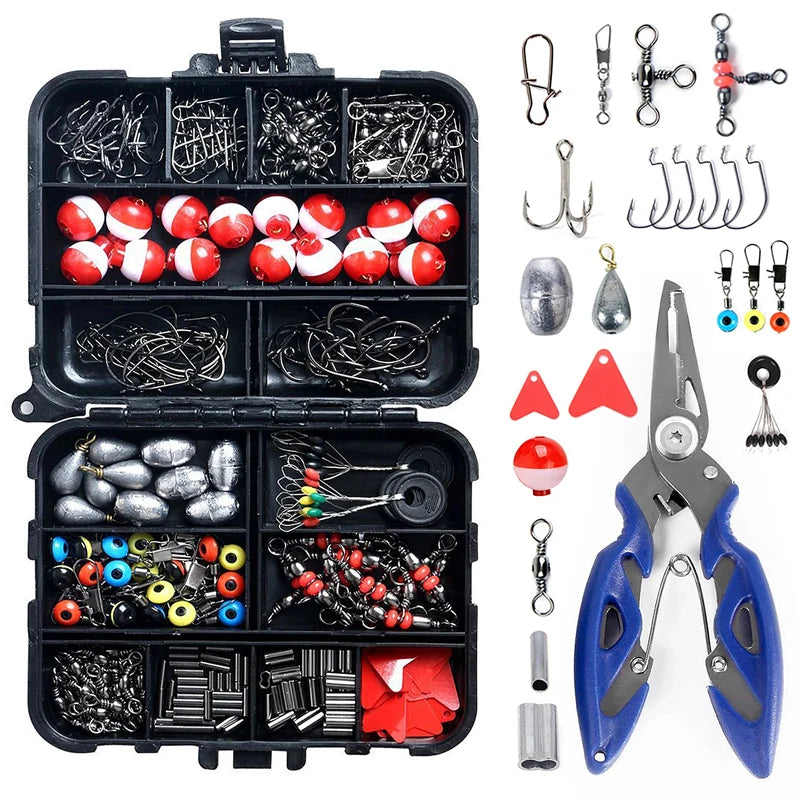 263pcs  Fishing set With Tackle Box Including Plier