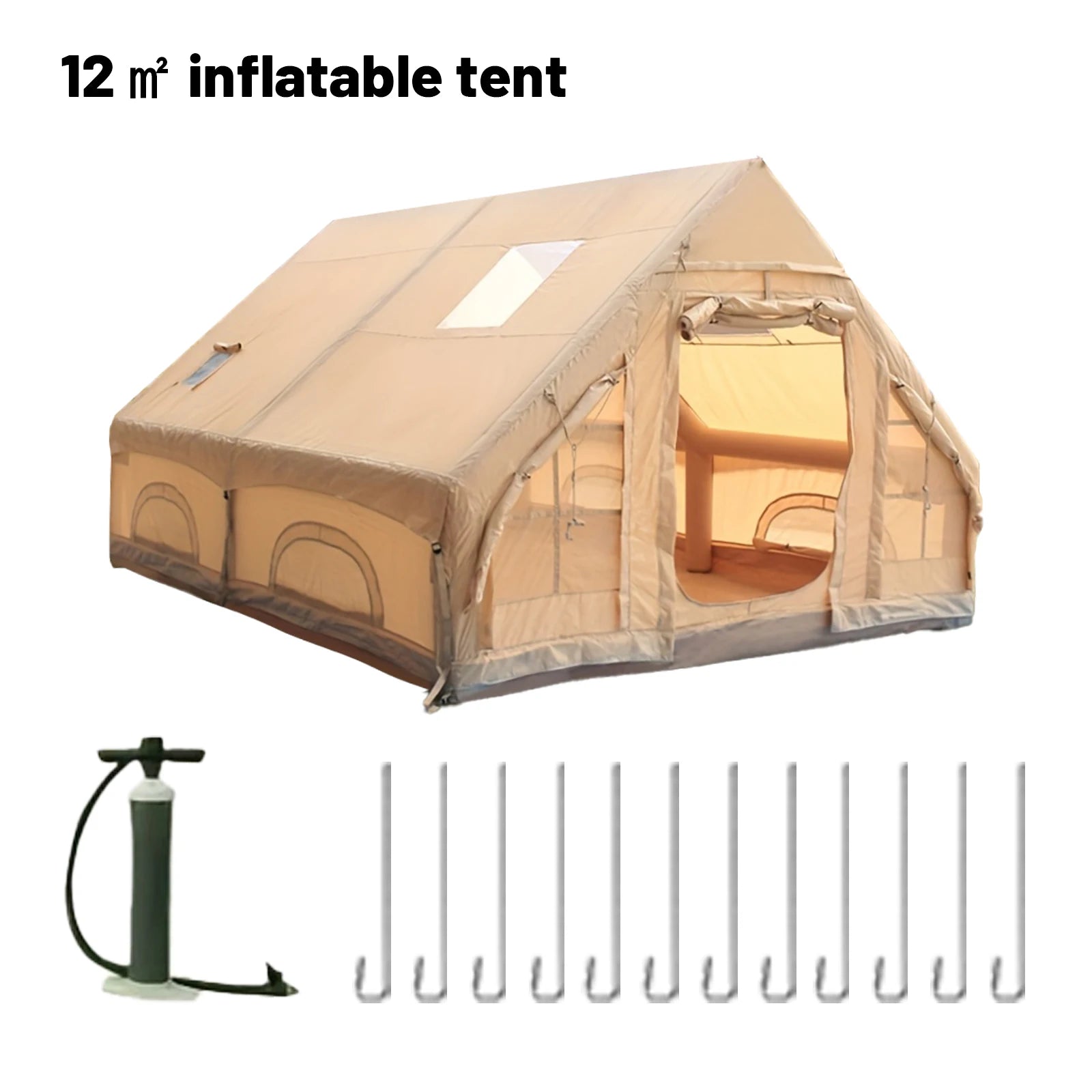 Inflatable Luxury Camping Tents With Stove Plug,