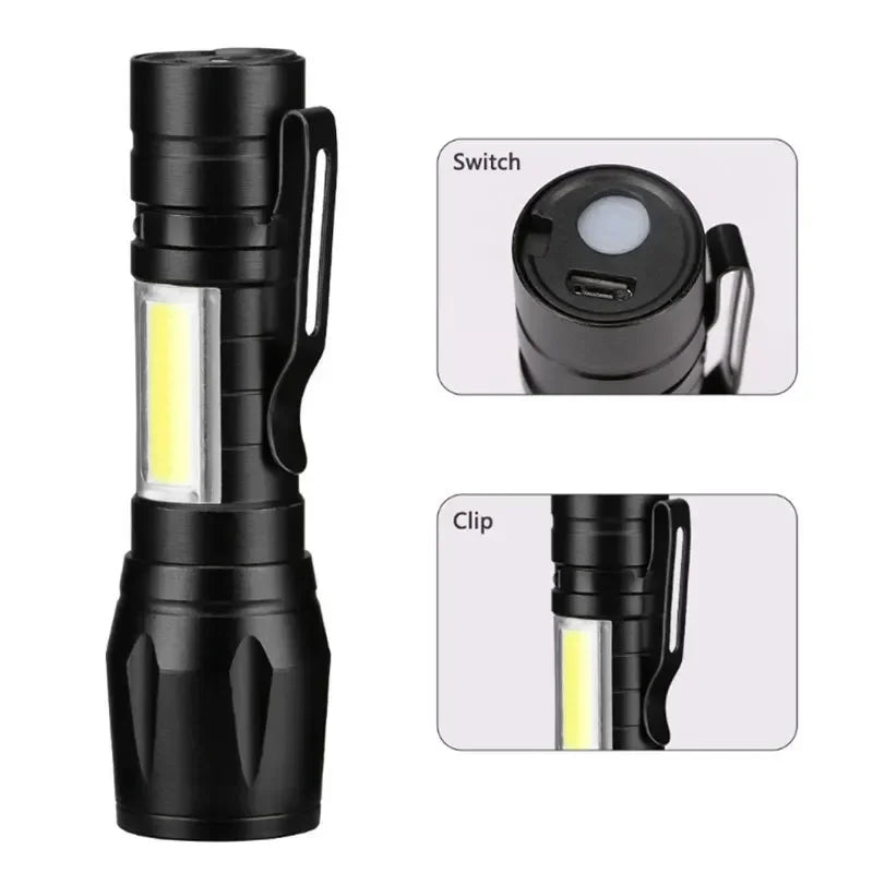 Rechargeable LED Flashlight Zoomable