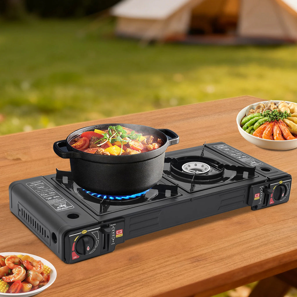 2 Burners Portable Camping Stove,