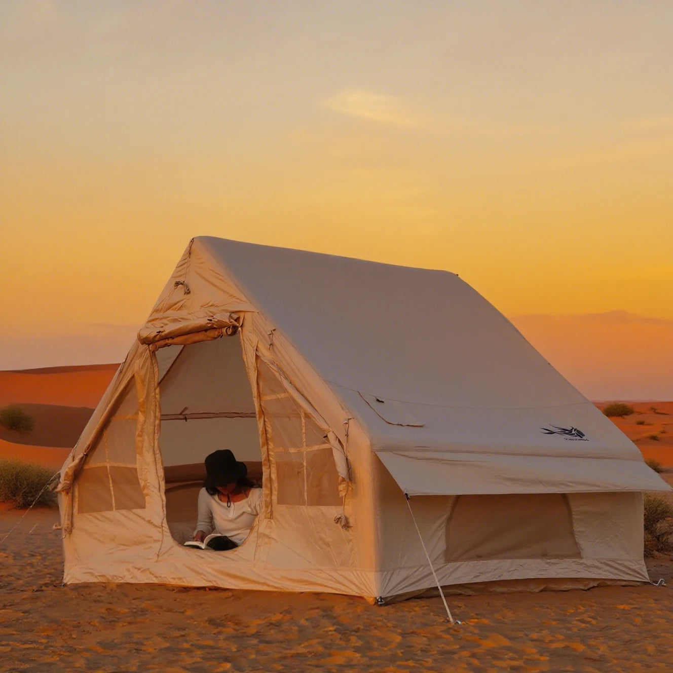 Inflatable Luxury Camping Tents With Stove Plug,