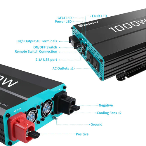 1000W Pure Sine Wave Inverter 12V  to 120V