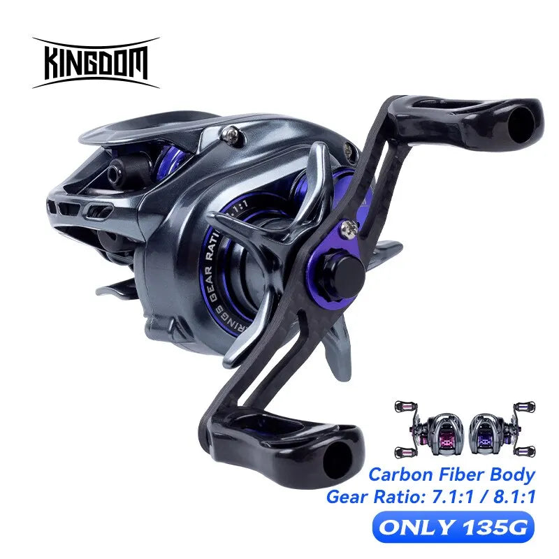 Kingdom Baitcasting Fishing Reel 135g Ultra Light