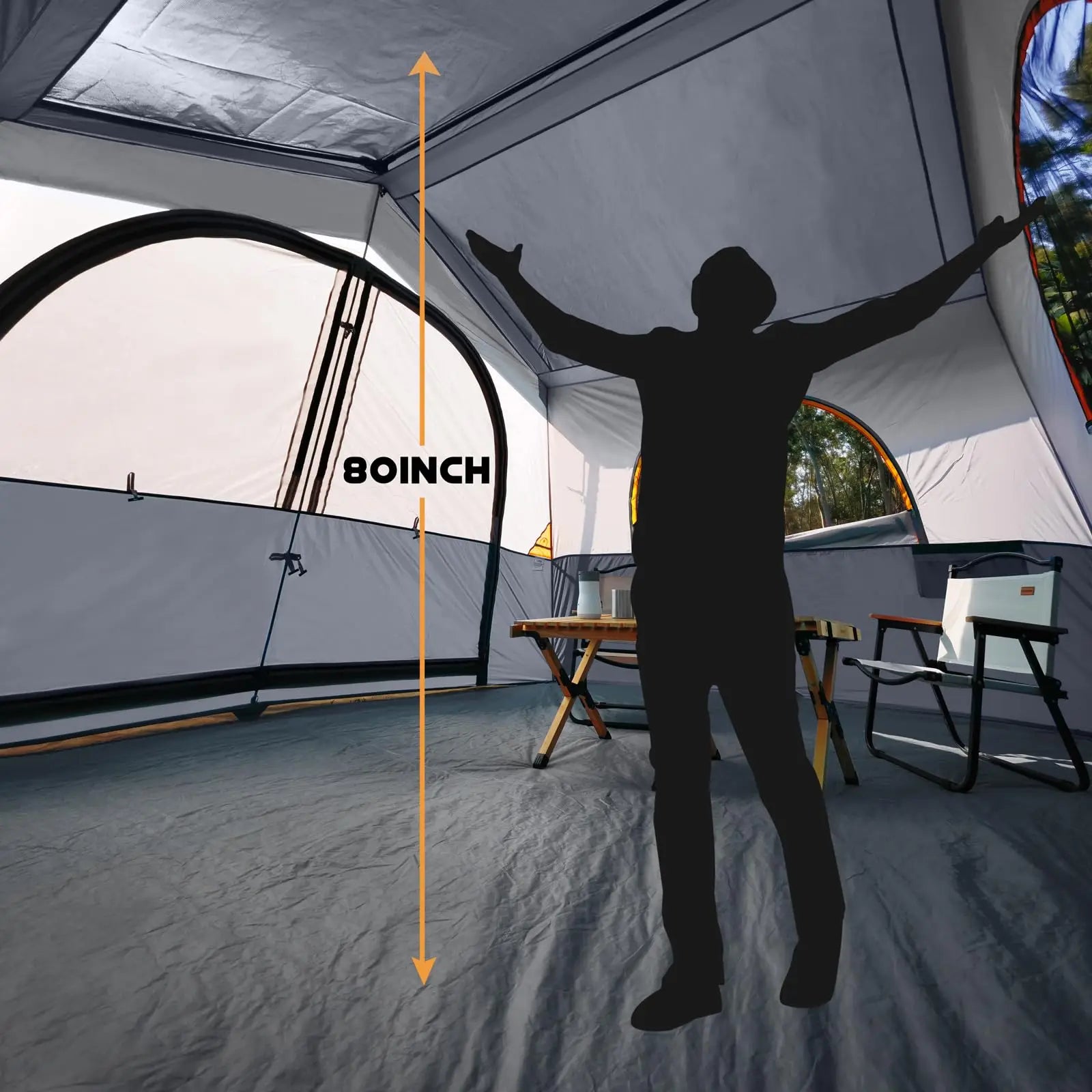 8 Person Camping Tent - Portable Family Cabin Tent for Camp