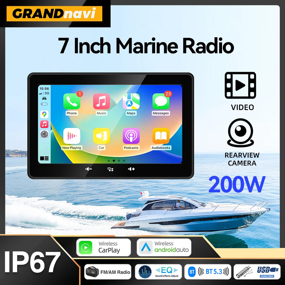 Wireless  Waterproof Bluetooth FM AM AUX For Boat