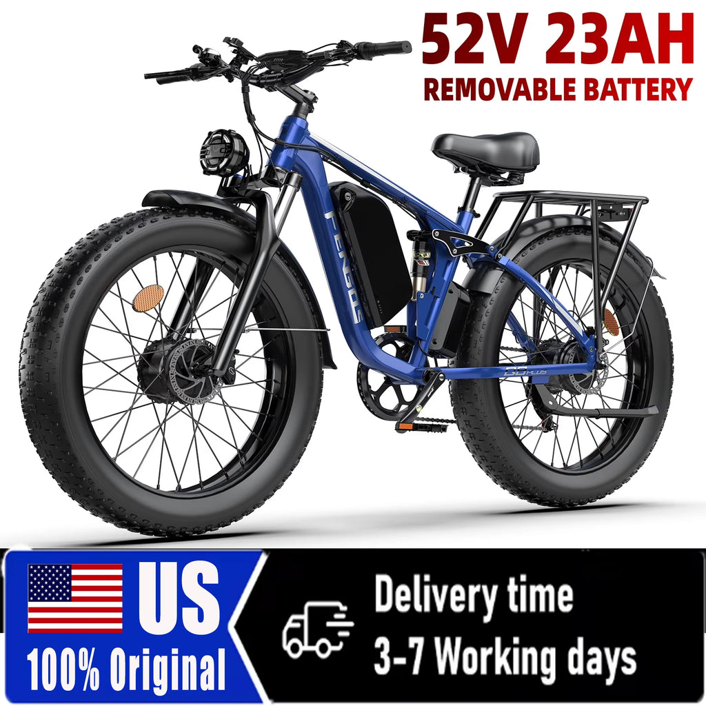 NEW Q8PLUS 5000W adult electric bicycle, 45MPH dual motor