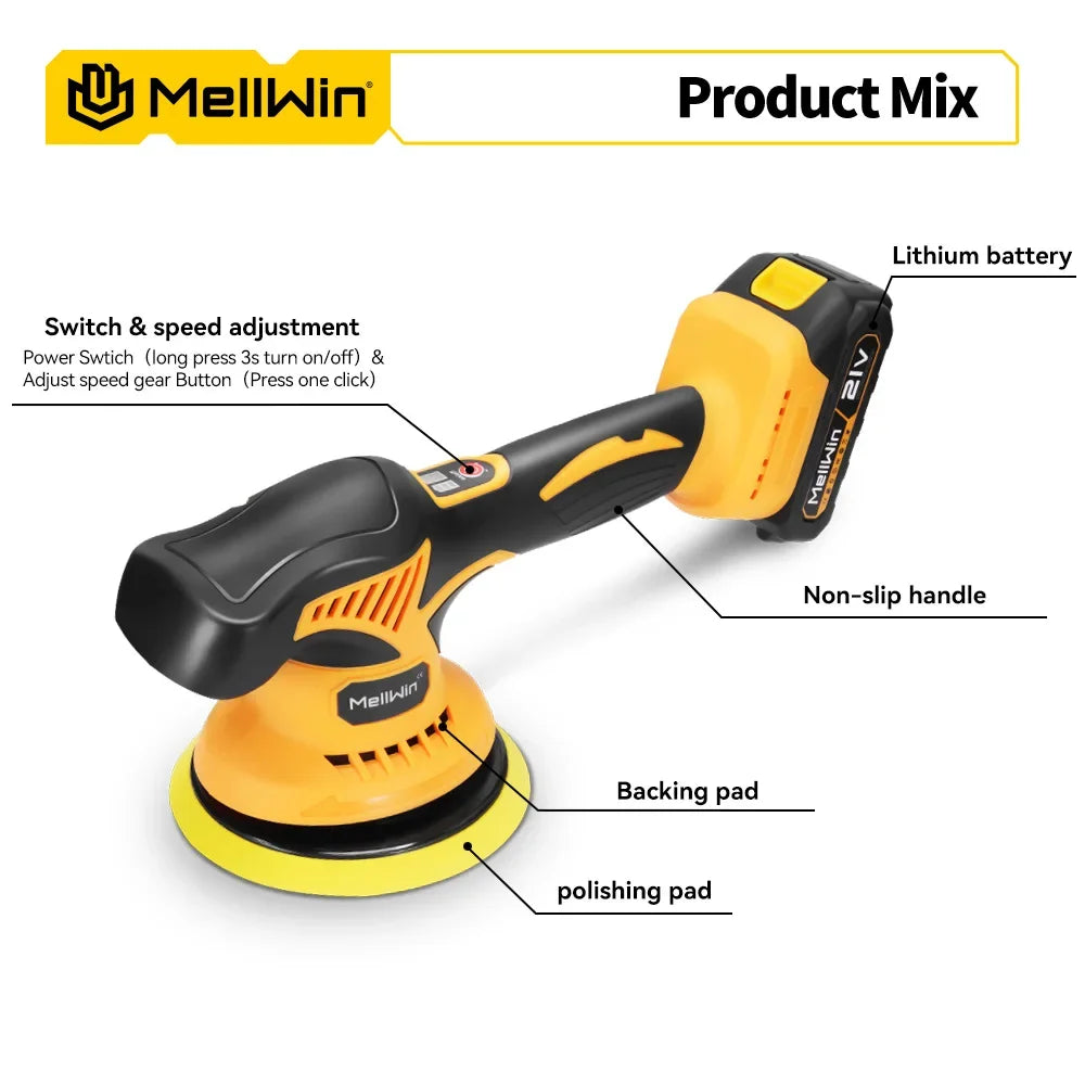 Digital Display Cordless Electric Polishing Waxing Sanding Machine
