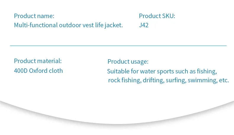 High Buoyancy Fishing  Life Jacket