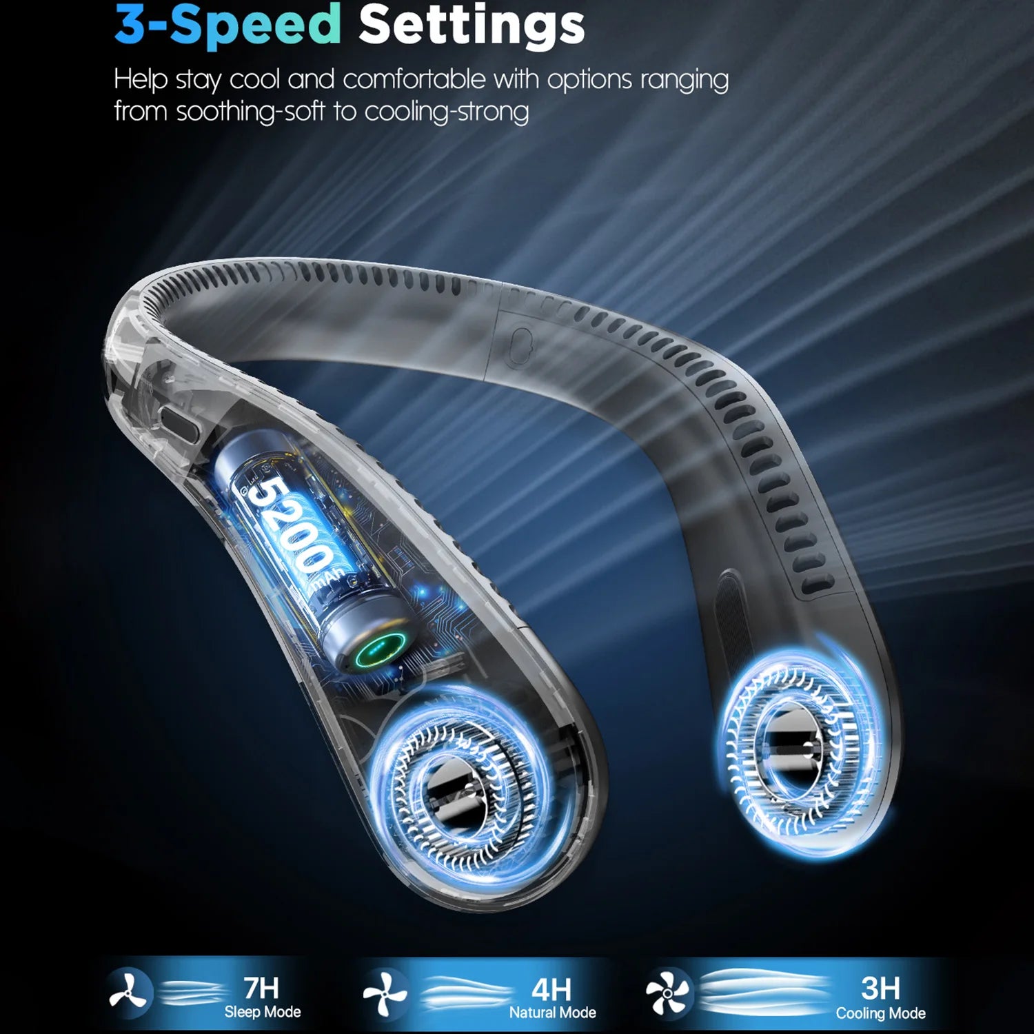 Rechargeable Neck Fan,