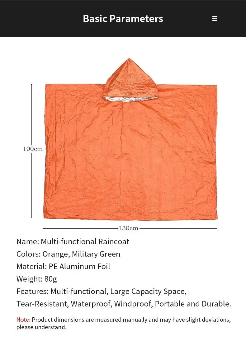 Poncho Waterproof Rainwear B Camping Equipment