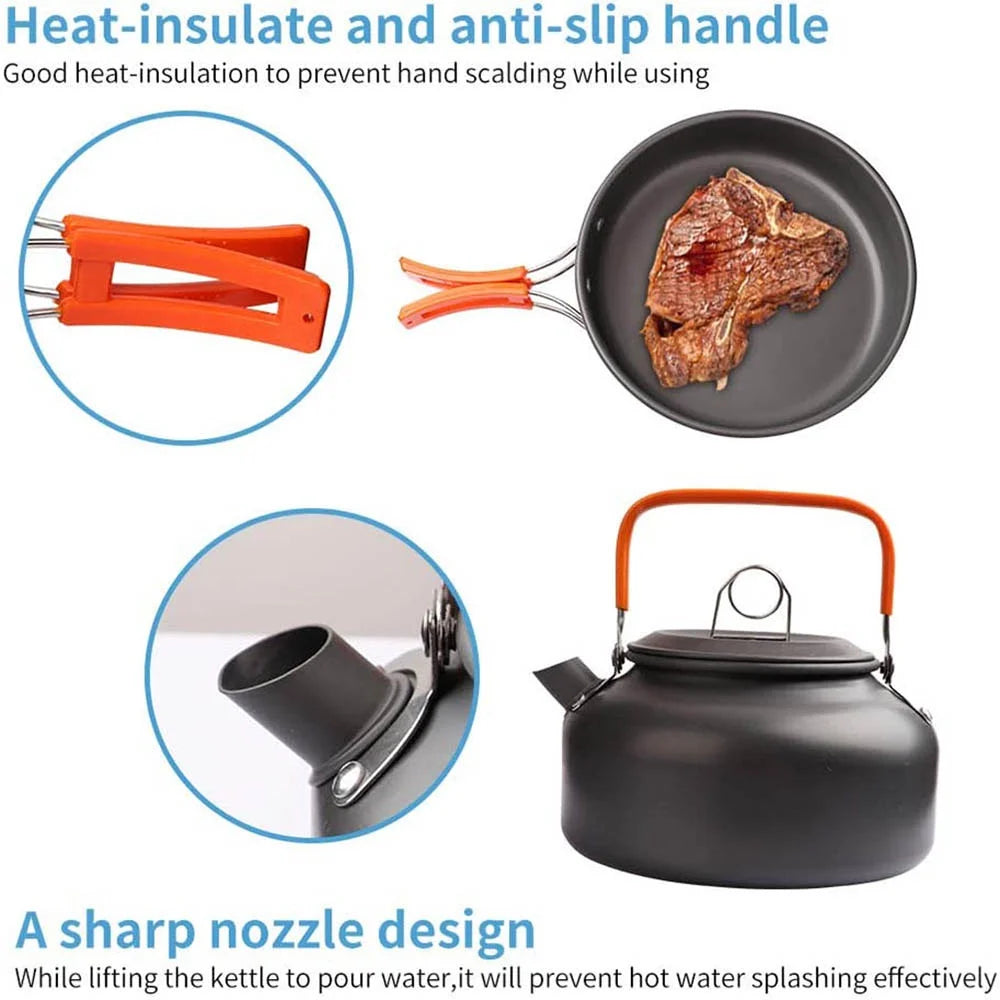 Camping Cookware Travel ware  For 2-3  Non-stick