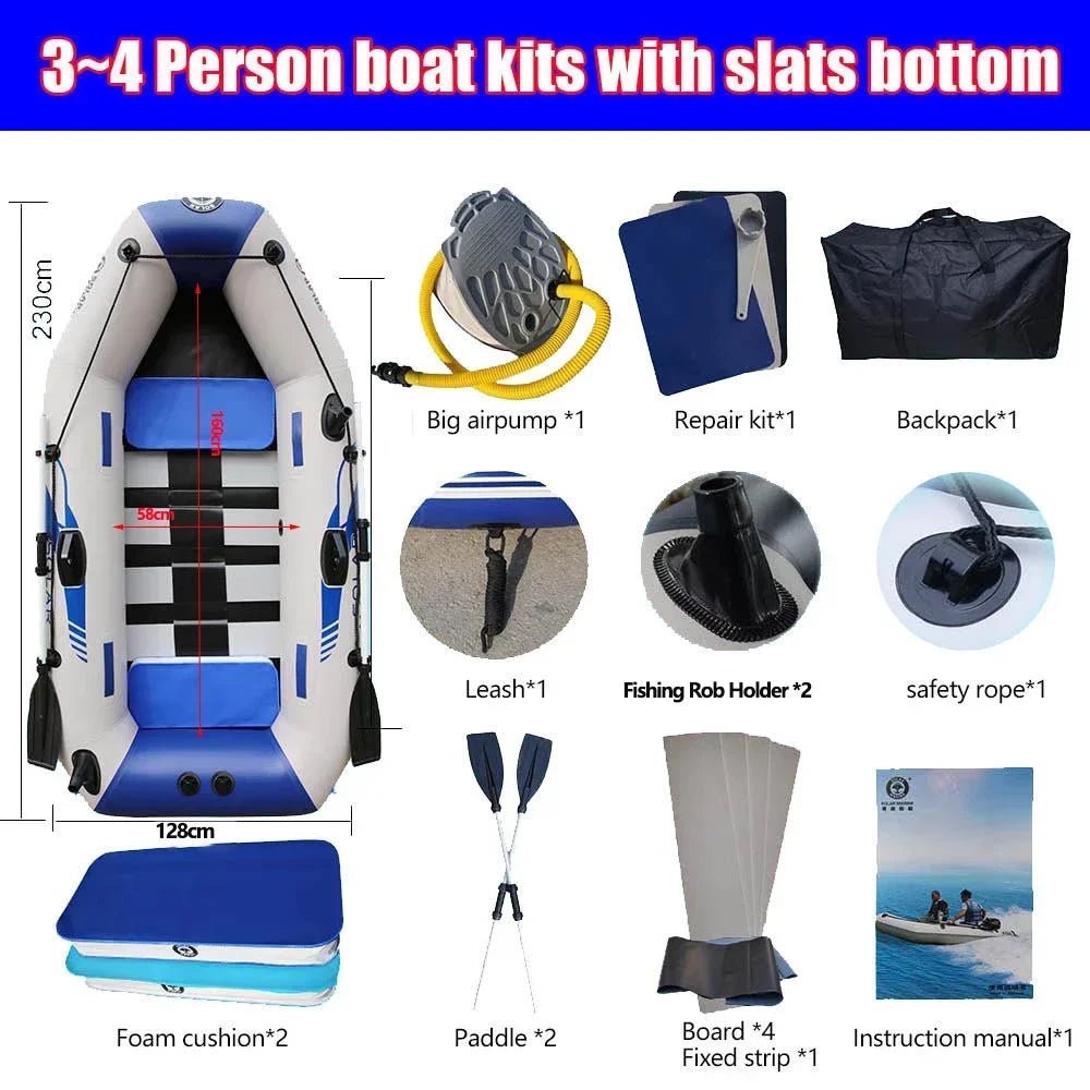 1.75-3.3m  Inflatable Boat with Slats Bottom for 1~6 Persons