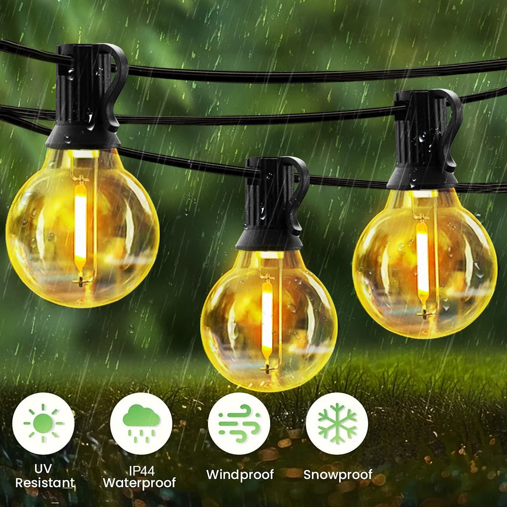 Solar  LED Outdoor String Lights with Remote Controls Patio Light for Garden Decor