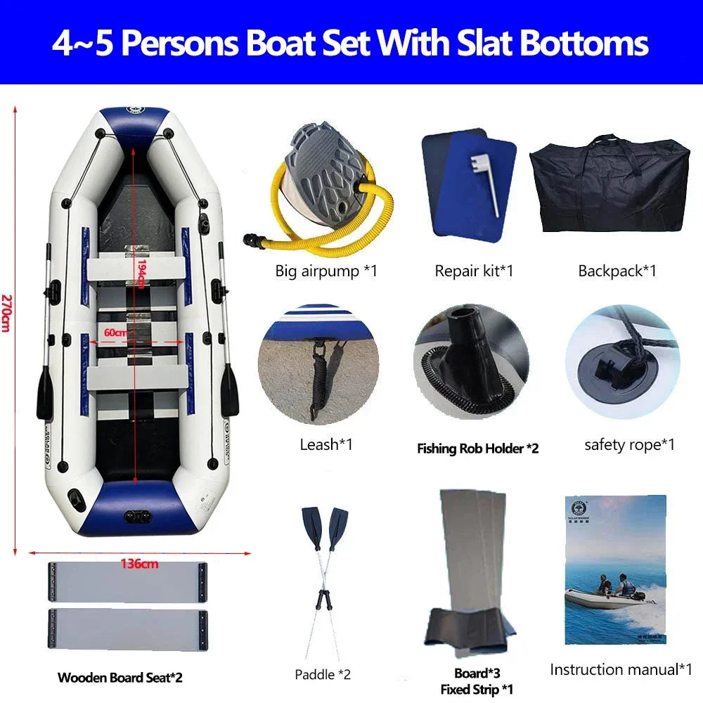 1.75-3.3m  Inflatable Boat with Slats Bottom for 1~6 Persons