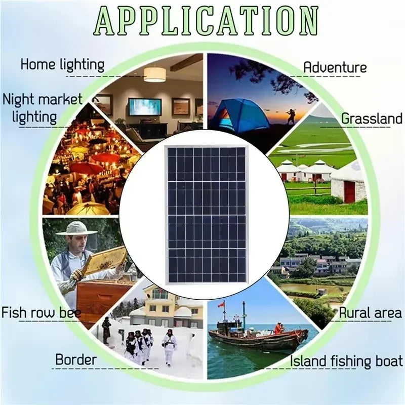 300W 12V Solar Panel Kit Complete  USB