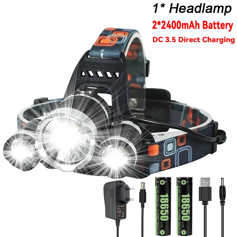 Rechargeable Headlamp Powerful Led Lantern Portable Headlight