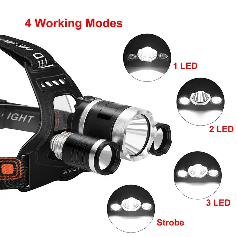Rechargeable Headlamp Powerful Led Lantern Portable Headlight