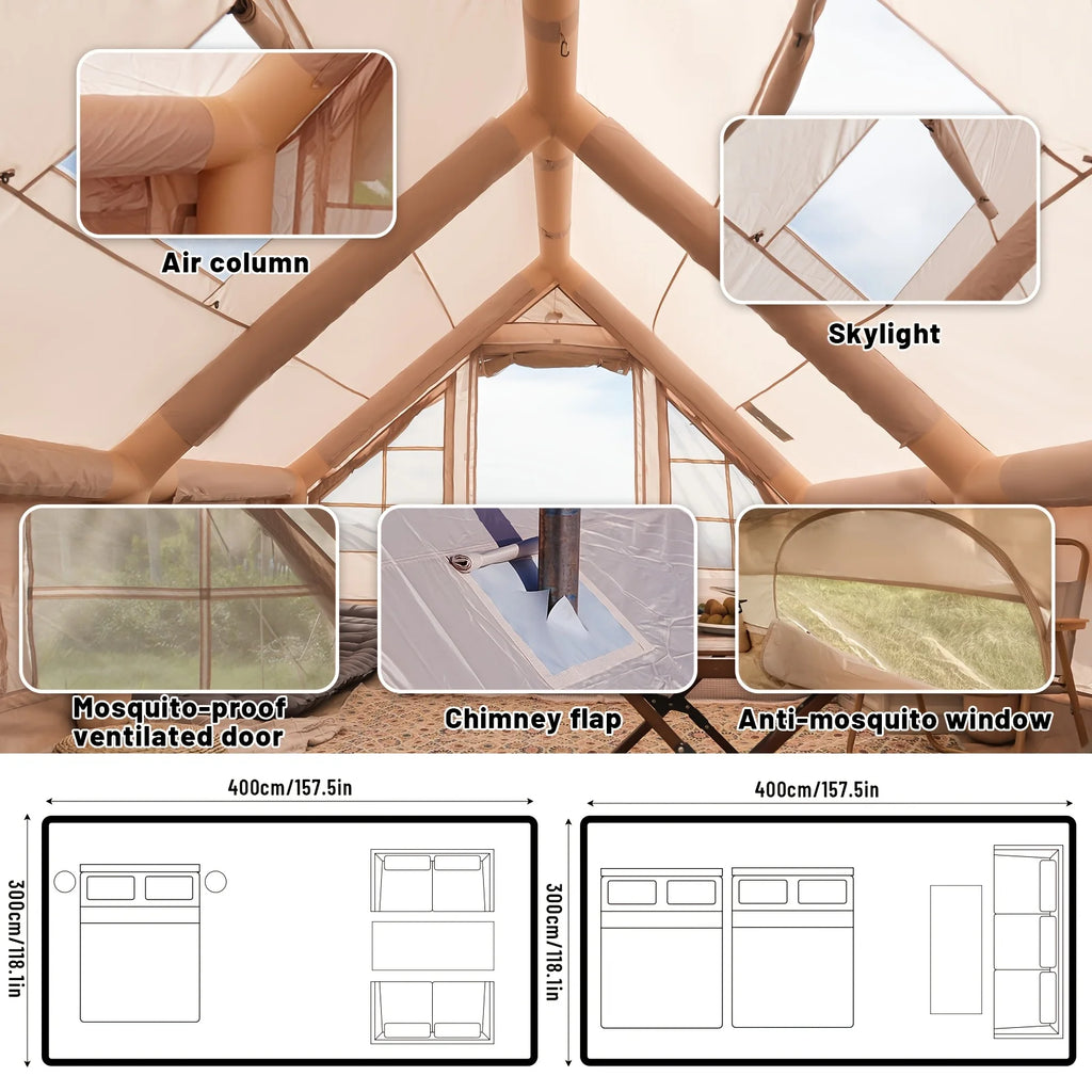 Large Inflatable Camping Tent with Skylight,