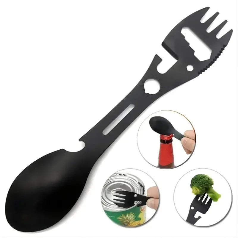 Outdoor Fork Spoon Versatile  Lightweight Bottle Opener