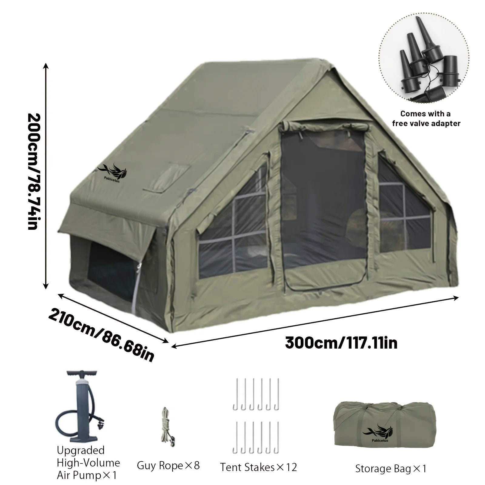 Large Inflatable Camping Tent with Skylight,