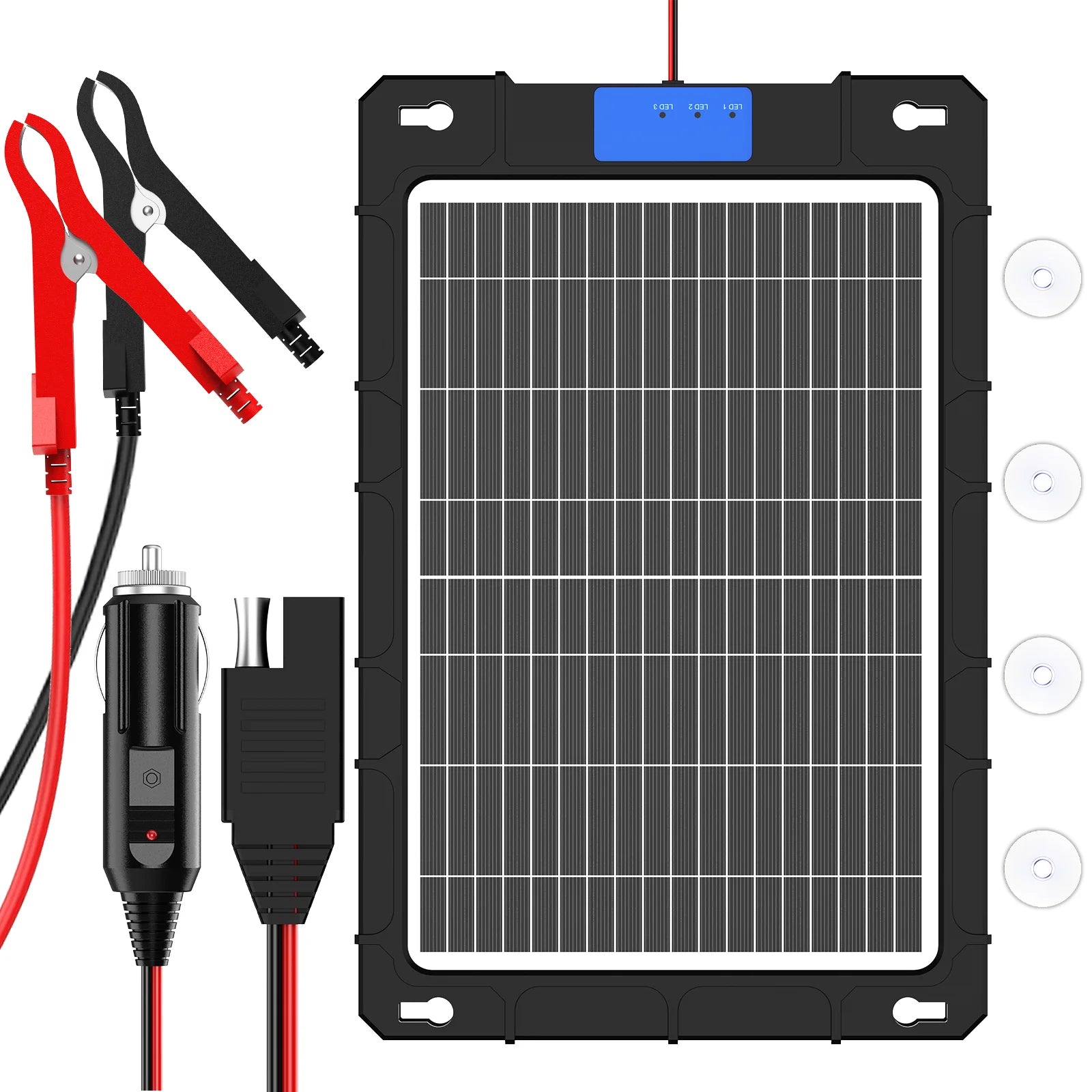 12V Solar Charger for Car Motorcycle Boat RV Batteries Maintenance