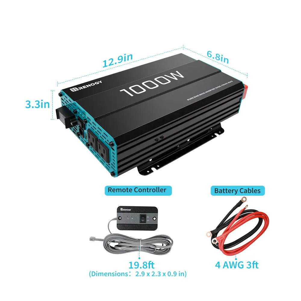 1000W Pure Sine Wave Inverter 12V  to 120V