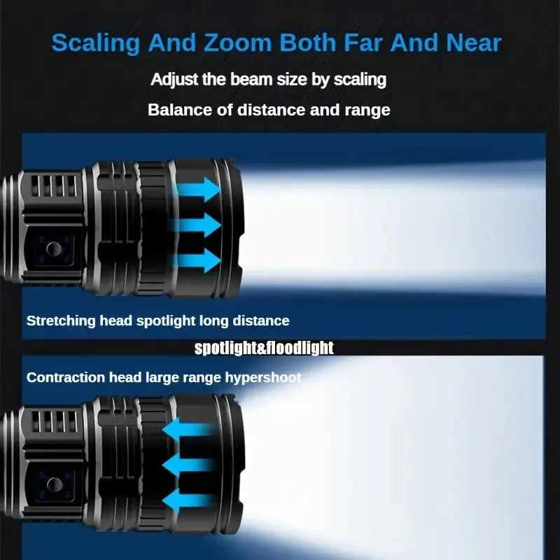 10000W  Flash Light Emergency Spotlights tactical rechargable