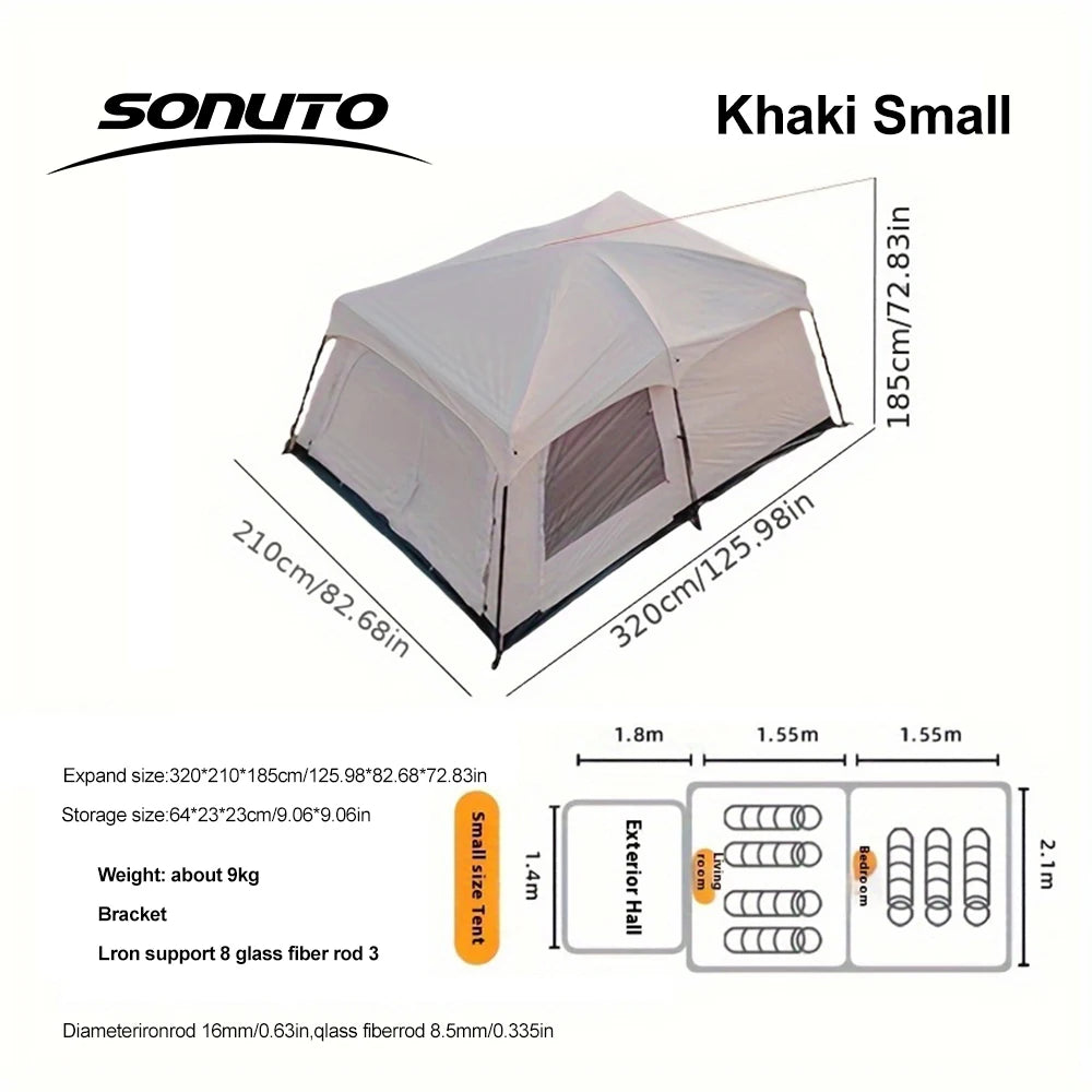Tent outdoor camping overnight two-bedroom
